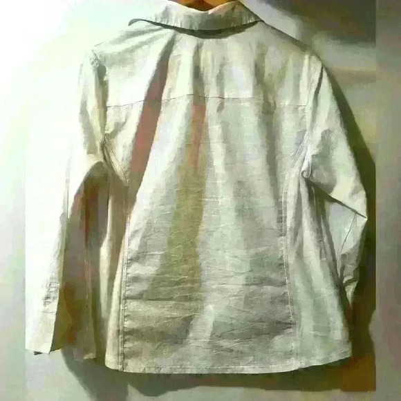 Women’s Zack and Rachel Brand Classic White Long Sleeve Tuxedo Style Blouse 1X - Picture 4 of 7